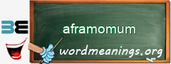 WordMeaning blackboard for aframomum